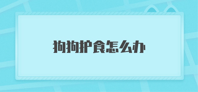 狗狗护食怎么办？