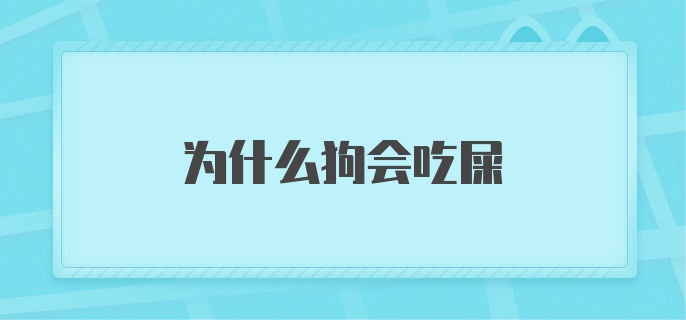 为什么狗会吃屎