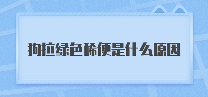 狗拉绿色稀便是什么原因