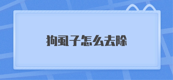 狗虱子怎么去除