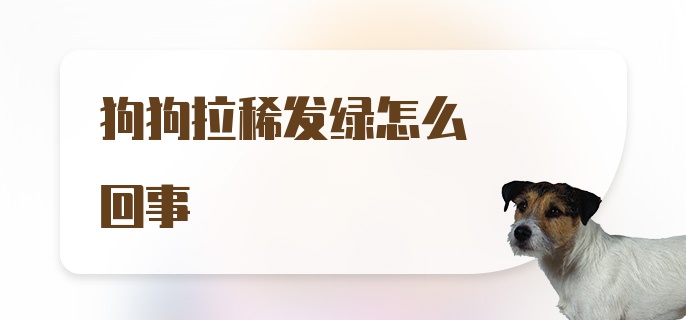 狗狗拉稀发绿怎么回事