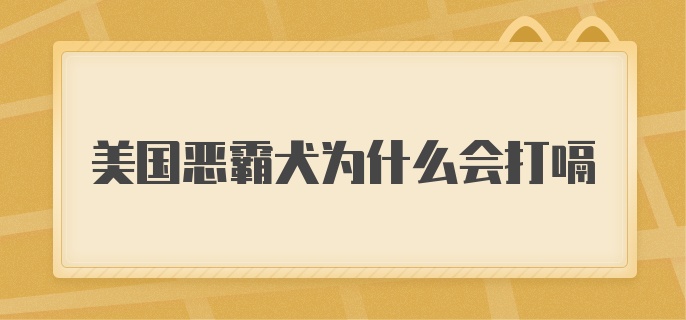 美国恶霸犬为什么会打嗝