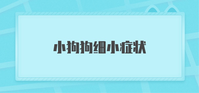 小狗狗细小症状