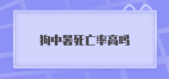 狗中暑死亡率高吗?