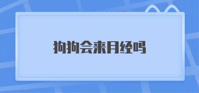 狗狗会来月经吗