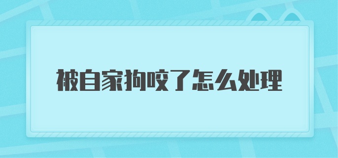 被自家狗咬了怎么处理