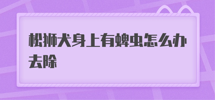 松狮犬身上有蜱虫怎么办去除