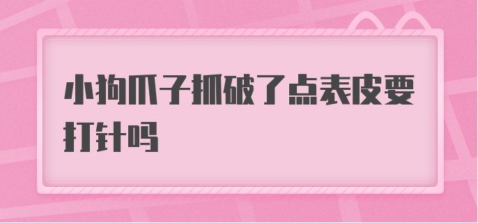 小狗爪子抓破了点表皮要打针吗