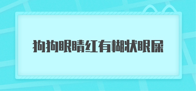 狗狗眼睛红有糊状眼屎