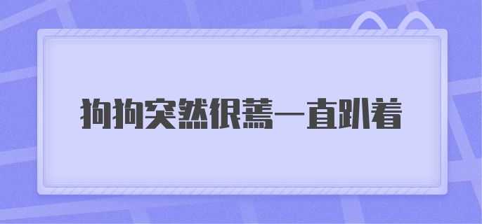 狗狗突然很蔫一直趴着