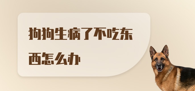 狗狗生病了不吃东西怎么办