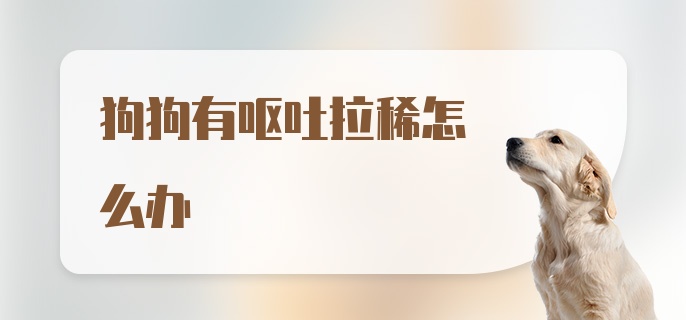 狗狗有呕吐拉稀怎么办