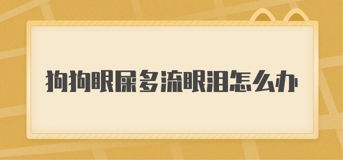 狗狗眼屎多流眼泪怎么办