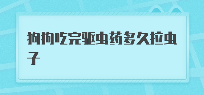 狗狗吃完驱虫药多久拉虫子