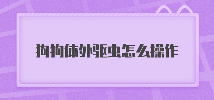 狗狗体外驱虫怎么操作