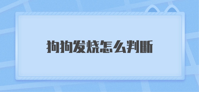 狗狗发烧怎么判断