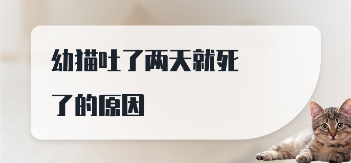 幼猫吐了两天就死了的原因