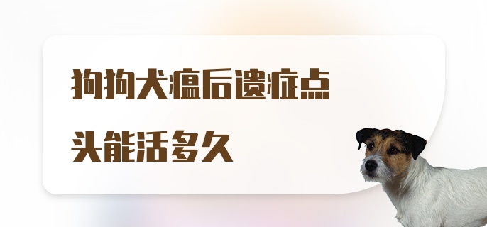 狗狗犬瘟后遗症点头能活多久