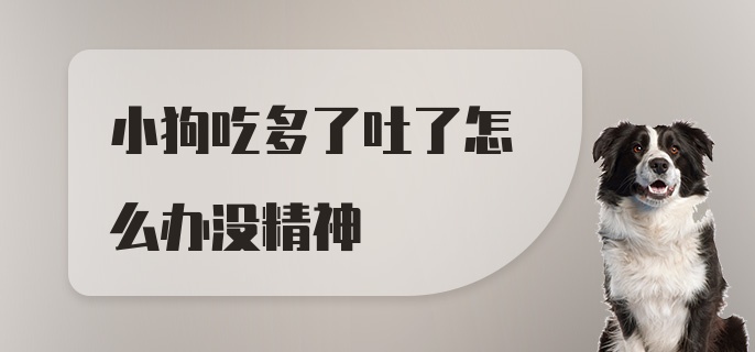 小狗吃多了吐了怎么办没精神