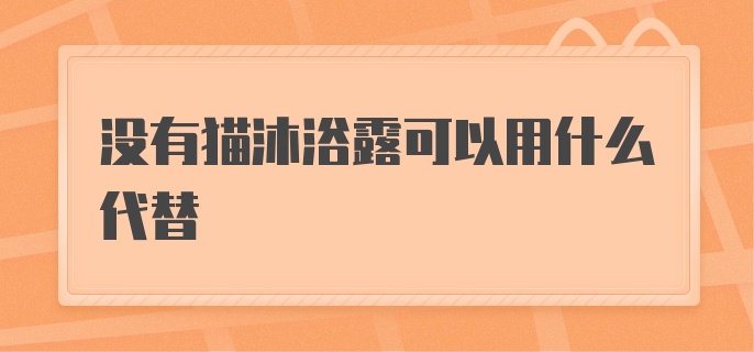 没有猫沐浴露可以用什么代替