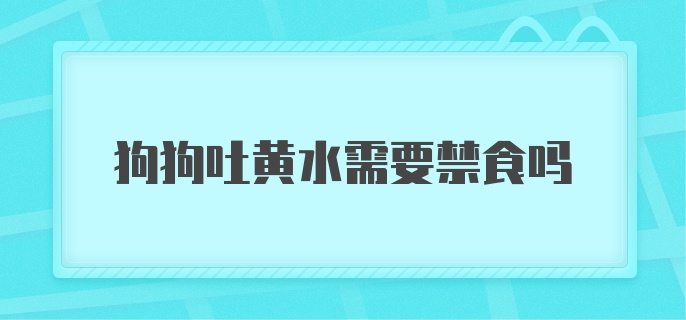 狗狗吐黄水需要禁食吗？