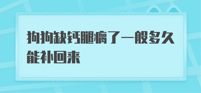 狗狗缺钙腿瘸了一般多久能补回来