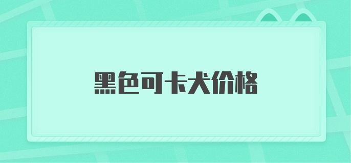 黑色可卡犬价格