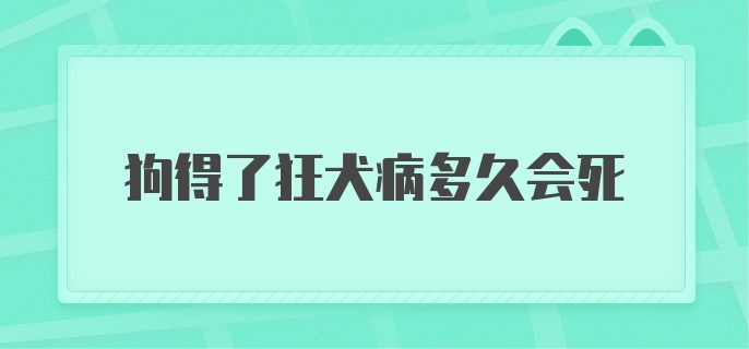 狗得了狂犬病多久会死