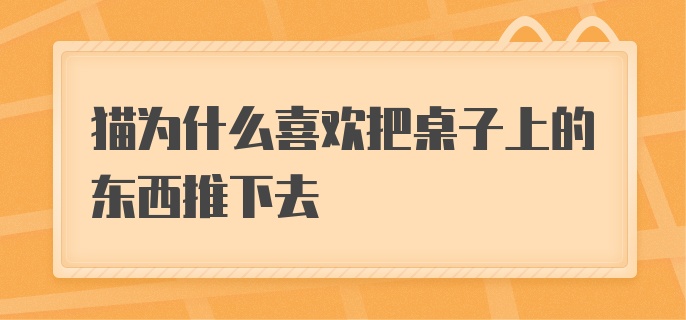 猫为什么喜欢把桌子上的东西推下去