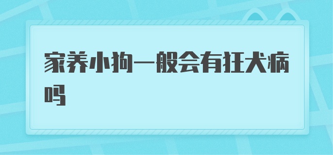 家养小狗一般会有狂犬病吗