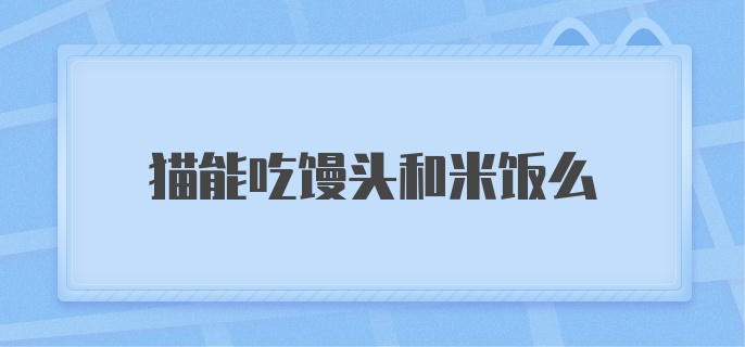 猫能吃馒头和米饭么