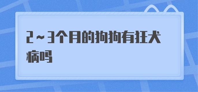 2～3个月的狗狗有狂犬病吗