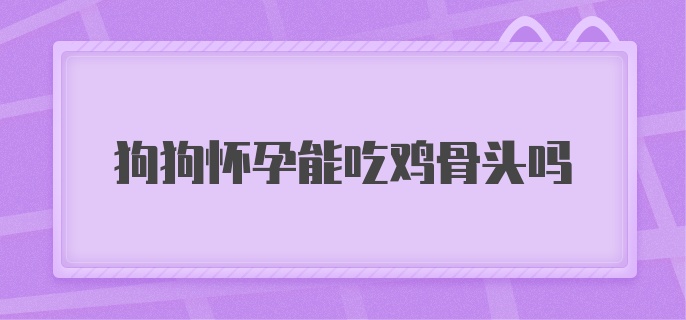 狗狗怀孕能吃鸡骨头吗