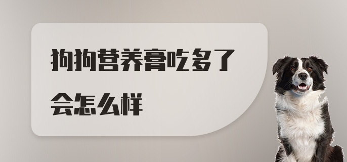 狗狗营养膏吃多了会怎么样