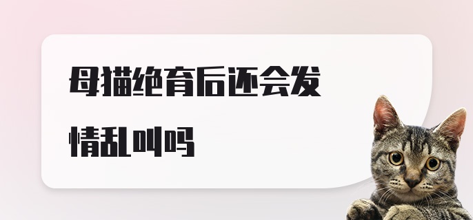 母猫绝育后还会发情乱叫吗