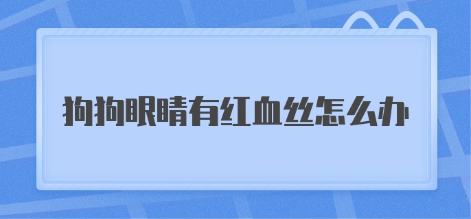 狗狗眼睛有红血丝怎么办