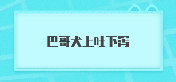 巴哥犬上吐下泻