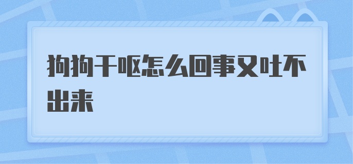 狗狗干呕怎么回事又吐不出来