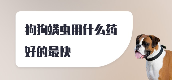 狗狗螨虫用什么药好的最快