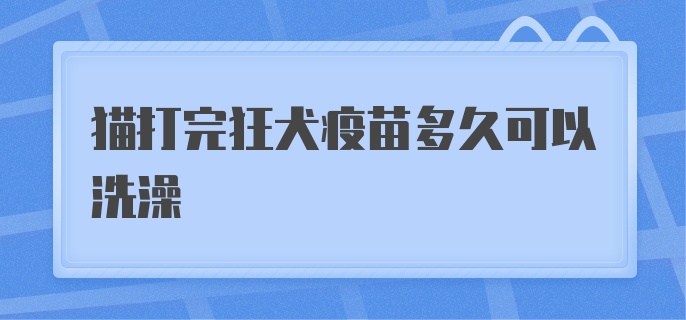 猫打完狂犬疫苗多久可以洗澡