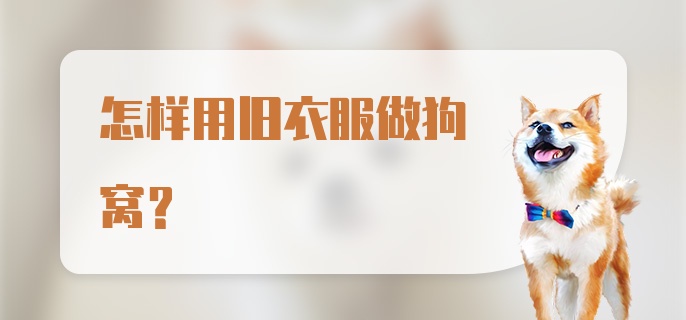 怎样用旧衣服做狗窝？