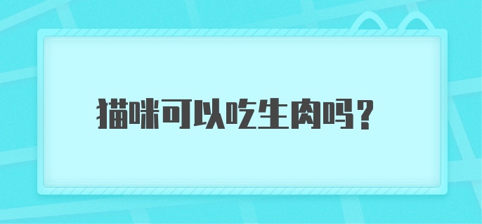 猫咪可以吃生肉吗？