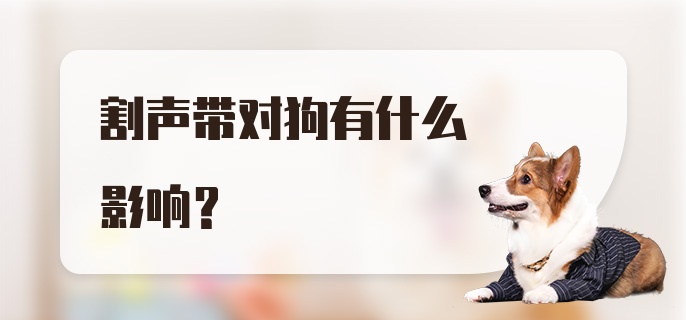 割声带对狗有什么影响？