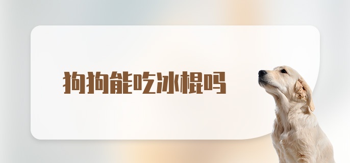 狗狗能吃冰棍吗