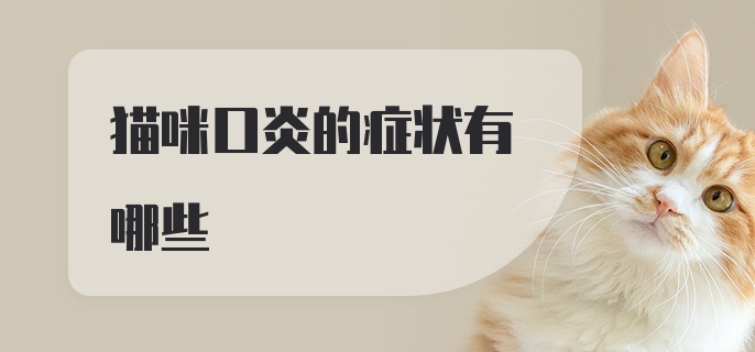 猫咪口炎的症状有哪些