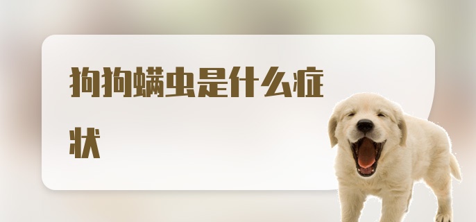 狗狗螨虫是什么症状