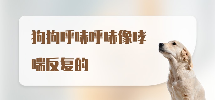 狗狗呼哧呼哧像哮喘反复的