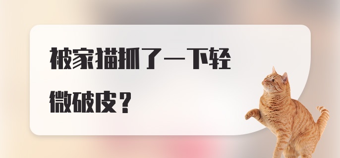 被家猫抓了一下轻微破皮？