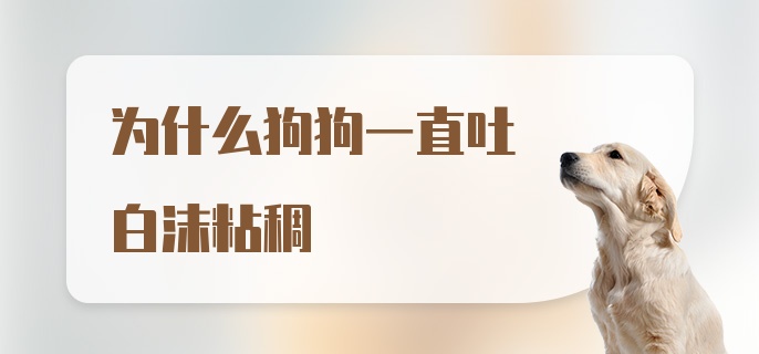 为什么狗狗一直吐白沫粘稠