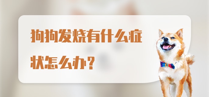 狗狗发烧有什么症状怎么办？